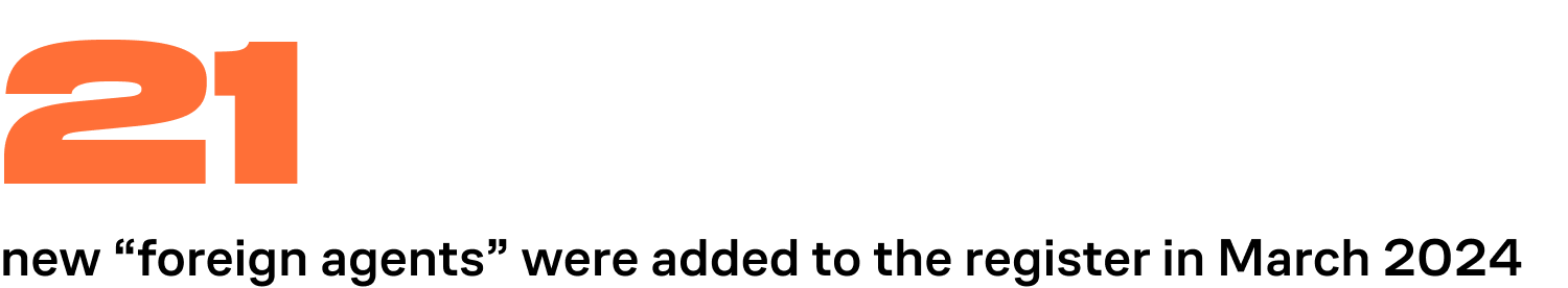 21 new “foreign agents” were added to the register in March 2024